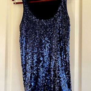 Like New - EXPRESS - Navy Sequined Front tank top.  Size M